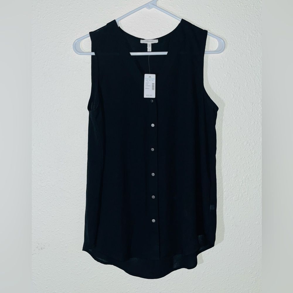 Madison Solid Button Down Tank Top